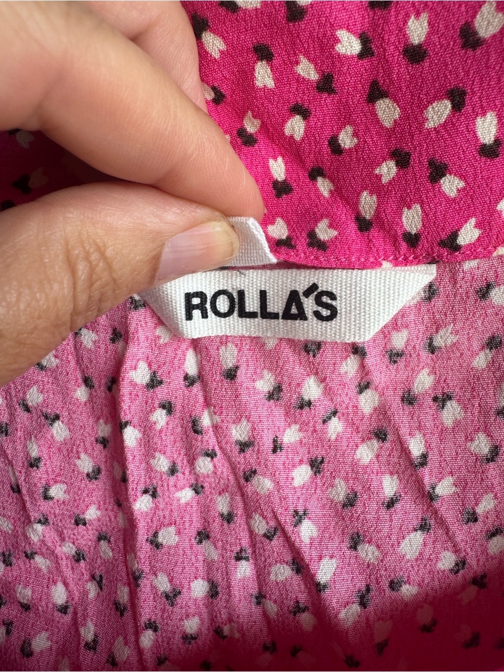 Rolla’s Roxanne Mini Tulips Blouse Medium Hot Pink Floral Feminine Boho 90s Y2K - Picture 5 of 9